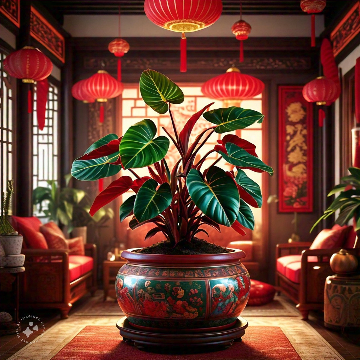  2. Cây cảnh: Trầu bà đế vương đỏ. Cây cảnh trầu bà đế vương đỏ có tên khoa học là Philodendron tatei ‘Rojo Congo’, tên tiếng Anh là Rojo Congo Philodendron hoặc Red Congo. 