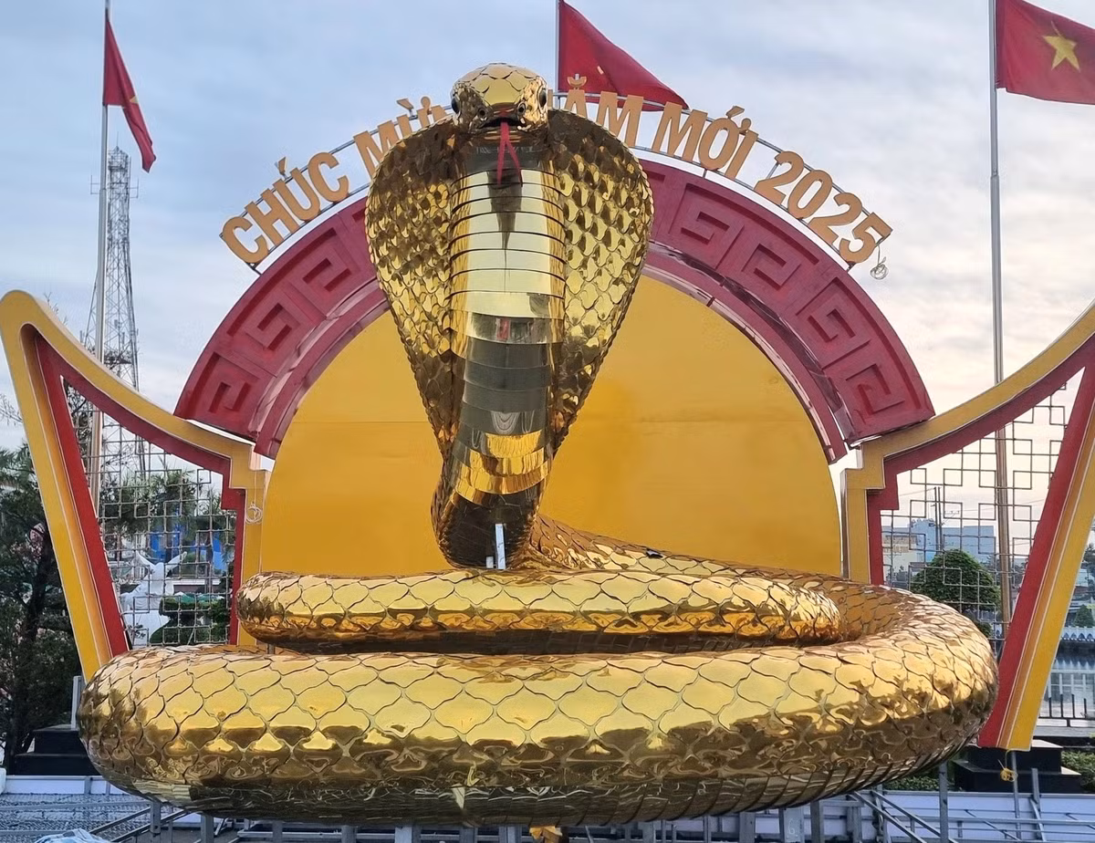Linh vật rắn ở thị xã Giá Rai (tỉnh Bạc Liêu) toát lên vẻ uy nghi. Linh vật cao hơn 2 m, tạo hình uốn tròn, toàn thân màu vàng. Hình ảnh cách điệu rắn quấn quanh thỏi vàng tượng trưng cho tài lộc, sung túc.