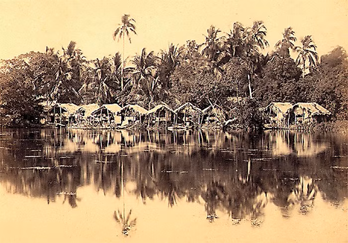 Làng giấy dó Yên Thái nhìn từ hồ Tây. Làng nghề nổi tiếng này ngày nay gần như đã thất truyền. Ảnh tư liệu.