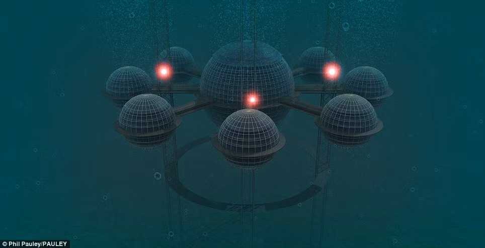 Để đáp ứng điều này, thành phố dưới nước sẽ bao gồm một trung tâm hỗ trợ sinh quyển, khu sinh thái để cung cấp không khí và thực phẩm tươi...