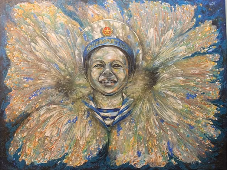 "Hoa bàng vuông" - tranh của họa sĩ Siu Qúy.