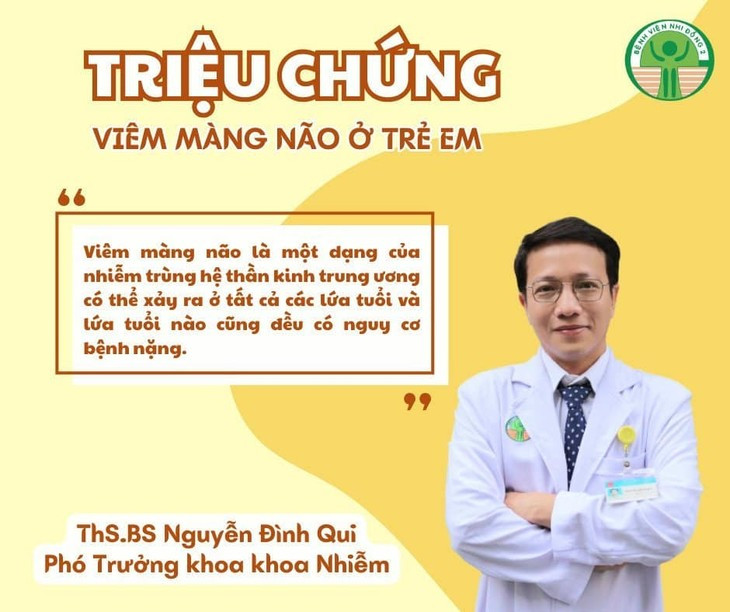 Nhan biet trieu chung viem mang nao o tre em, cho dai bo qua