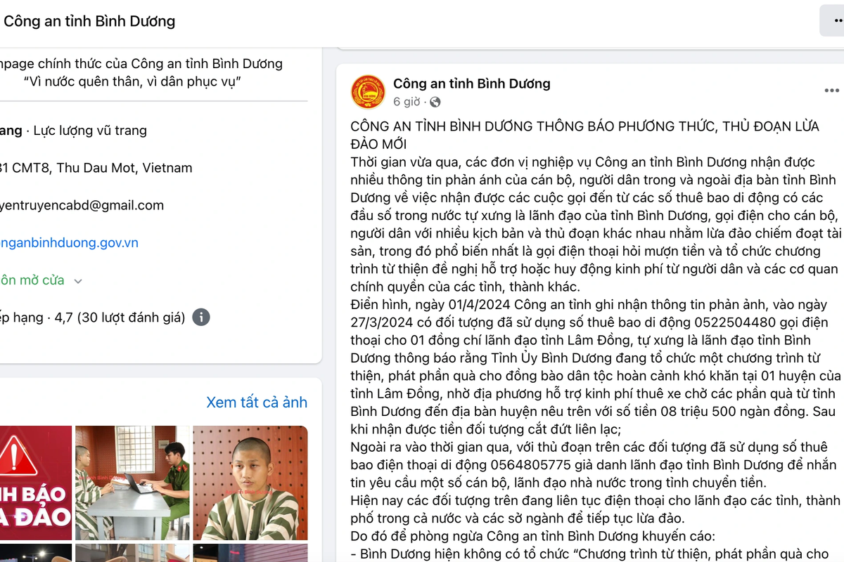 Gia danh tu thien lua dao lanh dao tinh Lam Dong 8,5 trieu