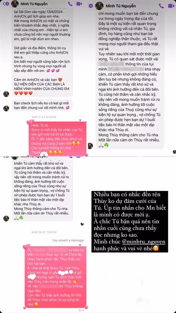 Hoang Thuy cong khai ly do khong xuat hien tai dam cuoi Minh Tu