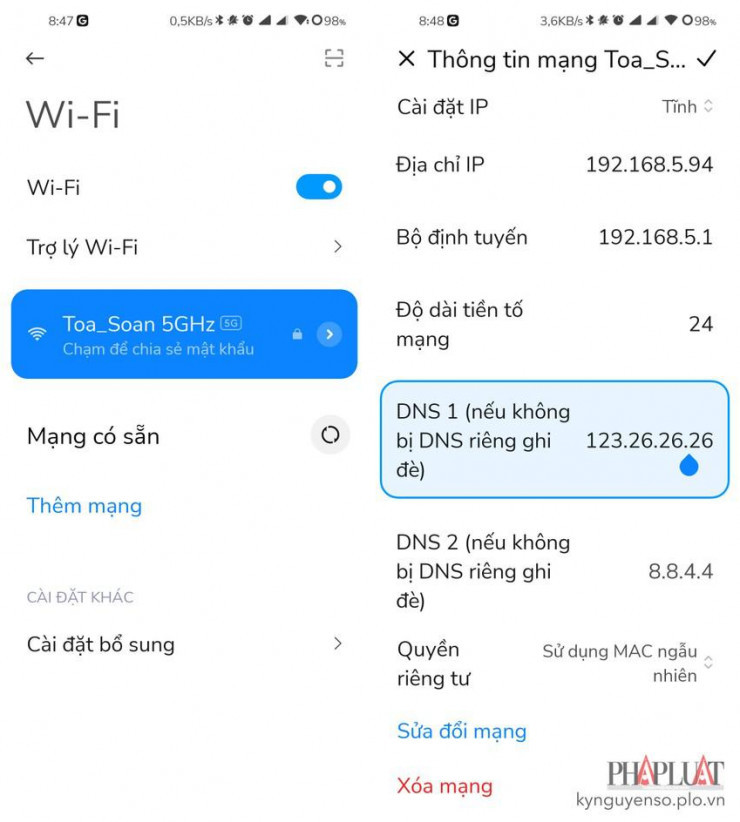 Cách sửa lỗi điện thoại có WiFi nhưng không vào được mạng - Hình 4 Cach sua loi dien thoai co WiFi nhung khong vao duoc mang-Hinh-4