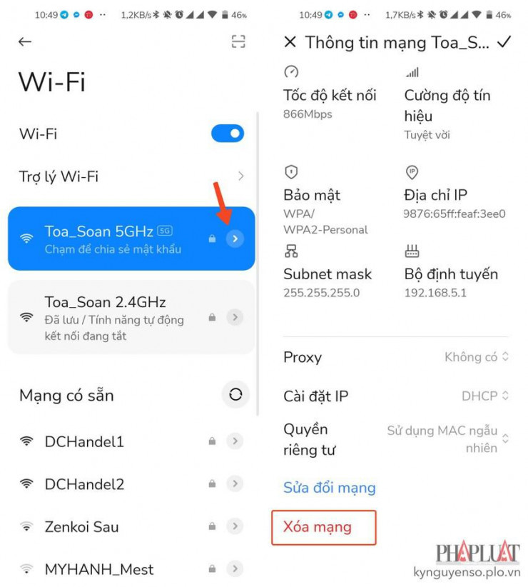 Cách sửa lỗi điện thoại có WiFi nhưng không vào được mạng - Hình 2 Cach sua loi dien thoai co WiFi nhung khong vao duoc mang-Hinh-2