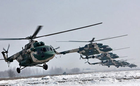 Trực thăng Mi-17 của Trung Quốc trong cuộc tập trận đổ bộ đường không.