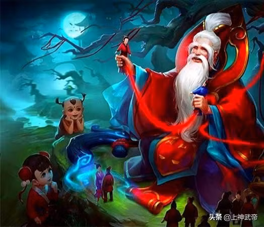 Anh ta hỏi tên, ông già bảo mình là lão Tơ, còn kia là bà Nguyệt, hai vị thần chuyên xe duyên cho lứa đôi. Họ có cuốn sách chép tên những người sẽ lấy nhau và túi đựng những sợi chỉ hồng để buộc chân khiến hai người ở bên nhau, không sao gỡ ra được.