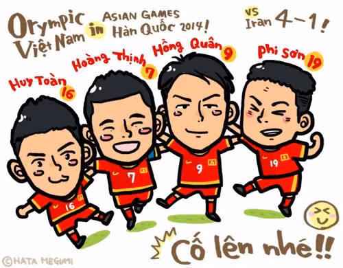 Chiến thắng chấn động 4-1 của ĐT Olympic Việt Nam trước Olympic Iran tại ASIAD cũng được Hata Megumi cập nhật. Cô tin, chiến thắng này có hiệu ứng từ U19 Việt Nam.