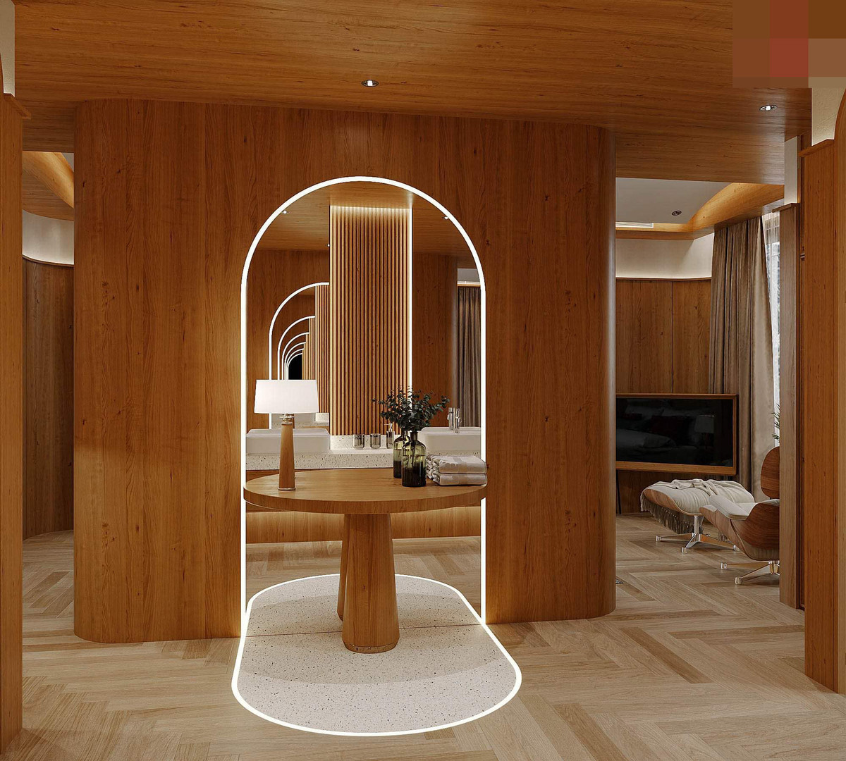 Khu vực thay đồ hiện đại, sang trọng không thua kém các khách sạn 5 sao.