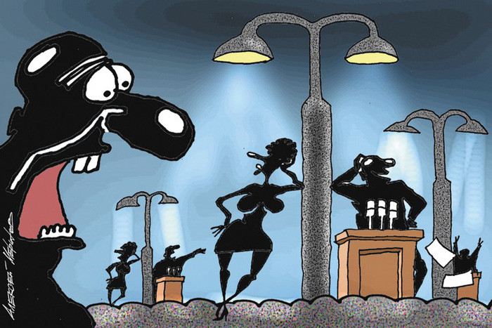 Biếm họa trên bài viết gây nhiều tranh cãi của tờ Moskovsky Komsomolets - Ảnh: ALEXEY MERINOV