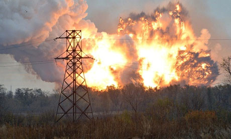 Một vụ nổ ở ngoại ô Donetsk.