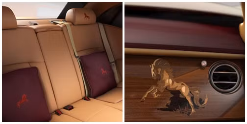 Nội thất bên trong xe Rolls-Royce.