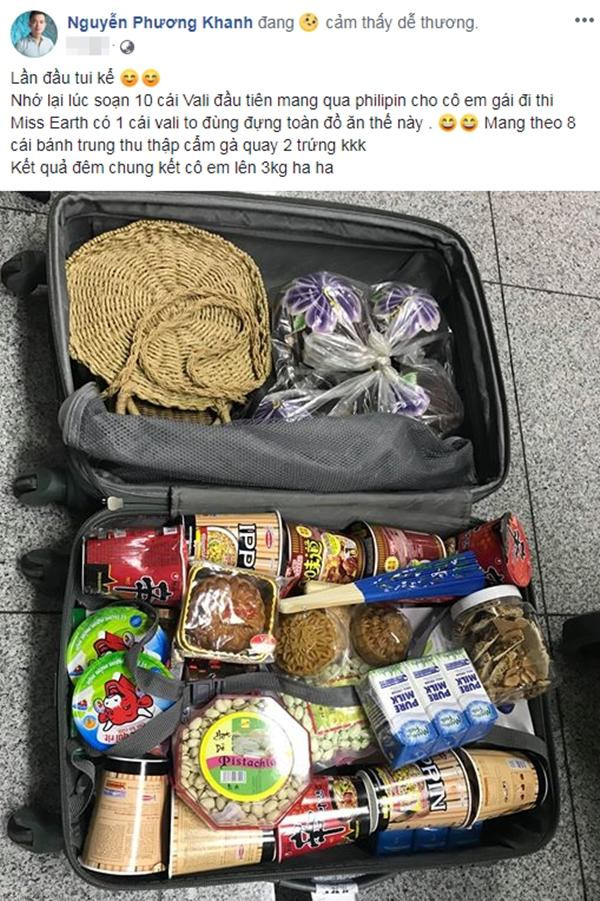 uy nhiên, cũng có trường hợp "dở khóc dở cười" như Hoa hậu Phương Khánh khi thi Miss Earth 2018. Do ăn đồ mang theo quá nhiều mà toàn những món nhiều calories như bánh trung thu nên cô tăng 1 lèo 3kg.