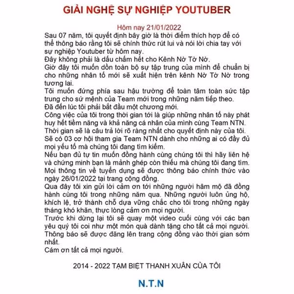 NTN Vlogs lai tuyen bo 'giai nghe' sau 7 nam lam YouTuber-Hinh-3