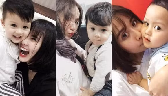 Huyen Lizzie hiem hoi khoe can mat nhan sac con trai