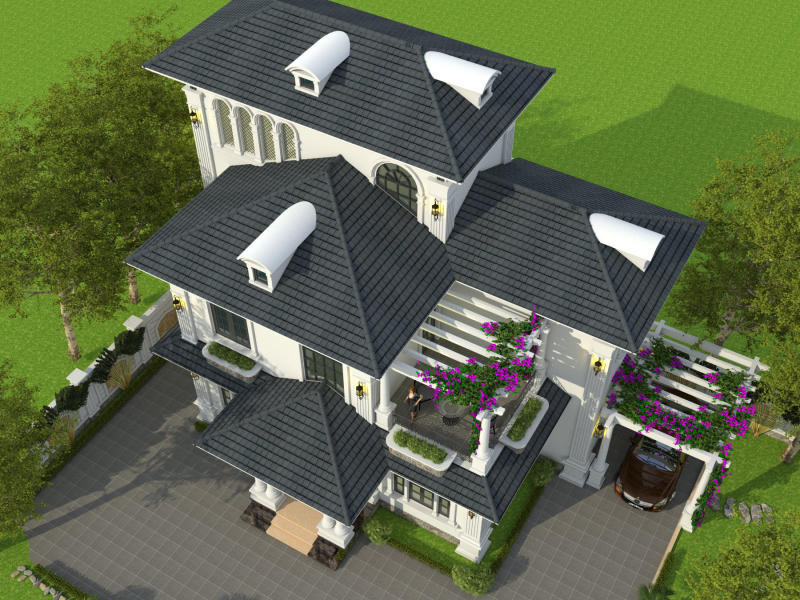 Mau biet thu 3 tang mai Thai hien dai khien nhieu nguoi me man-Hinh-3