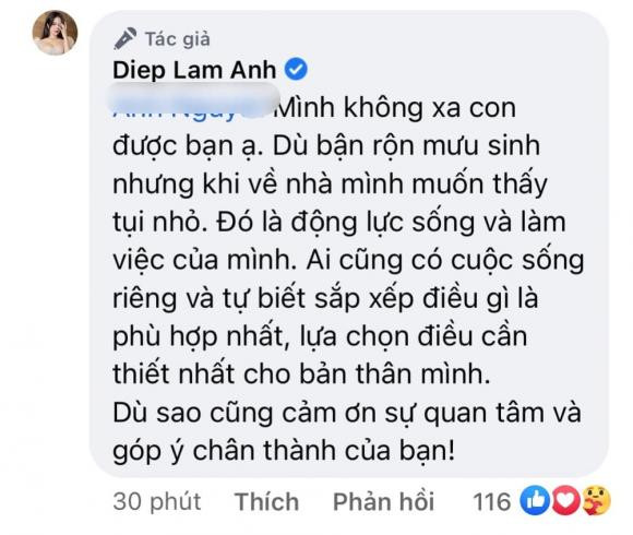 Diệp Lâm Anh lên tiếng khi được góp ý đưa con về chồng cũ - Hình 3 Diep Lam Anh len tieng khi duoc gop y dua con ve chong cu-Hinh-3