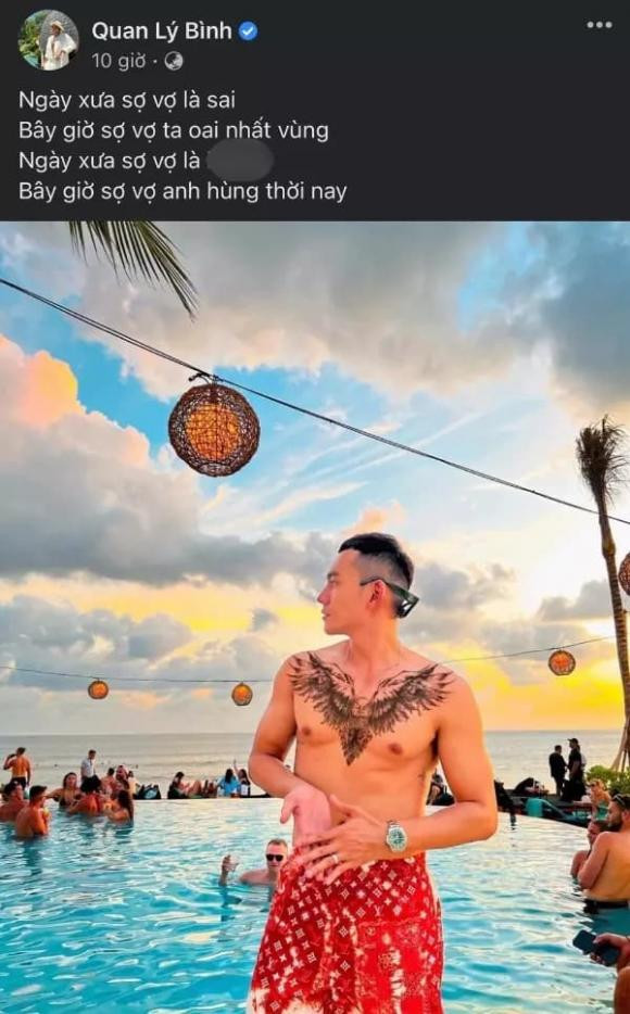 Lý Bình thừa nhận sợ vợ, còn "tậu" hình xăm y hệt bà xã? Ly Binh thua nhan so vo, con