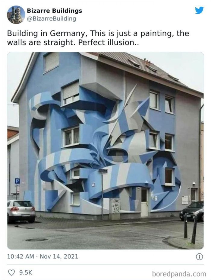  Ngôi nhà ở Đức này khiến mọi người kinh ngạc vì nó phá vỡ cấu trúc thông thường của các bức tường nhà. Chắc hẳn các kiến trúc sư đã rất kỳ công mới xây dựng nên ngôi nhà như tác phẩm nghệ thuật như thế này.