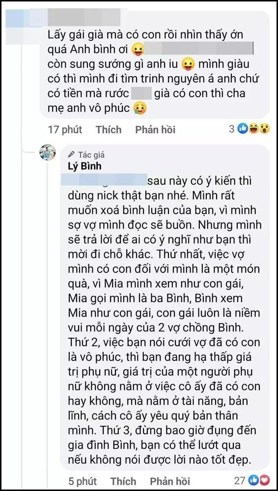 Ly Binh dap tra loi mia mai 