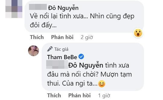 Mặc dù đây là dịp đầu tiên Thắm Bebe gặp gỡ Thanh Bình ngoài đời, song một tài khoản mạng cho rằng: "Về nối lại tình xưa, nhìn cũng đẹp đôi đấy". Trước sự hiểu nhầm nghiêm trọng, tình tin đồn Hoàng Anh vội phân bua: "Tình xưa đâu mà nối trời? Mượn tạm thôi, của người ta".