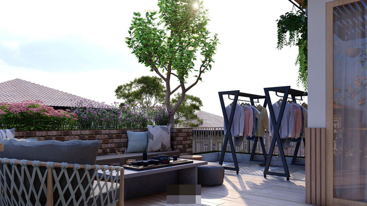 Nha 4 tang dep den me hoac, vuon nuong BBQ rong thenh thang giua troi-Hinh-53