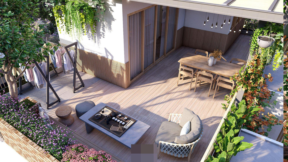 Nha 4 tang dep den me hoac, vuon nuong BBQ rong thenh thang giua troi-Hinh-59