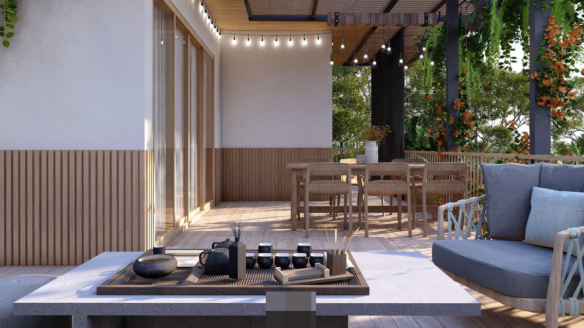 Nha 4 tang dep den me hoac, vuon nuong BBQ rong thenh thang giua troi-Hinh-62