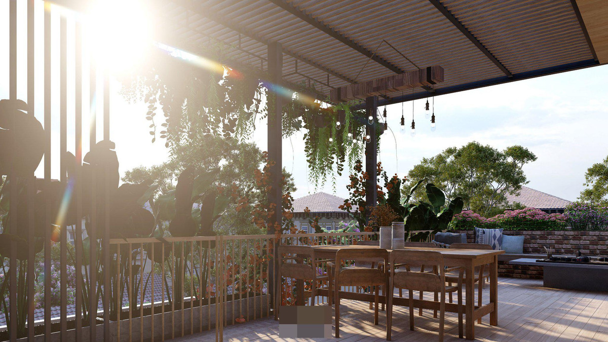 Nha 4 tang dep den me hoac, vuon nuong BBQ rong thenh thang giua troi-Hinh-57