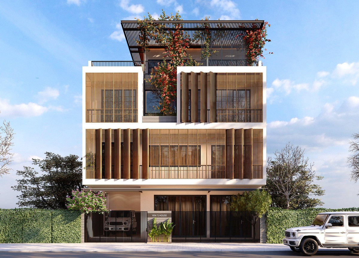 Nhà 4 tầng đẹp đến mê hoặc, vườn nướng BBQ rộng thênh thang giữa trời Nha 4 tang dep den me hoac, vuon nuong BBQ rong thenh thang giua troi