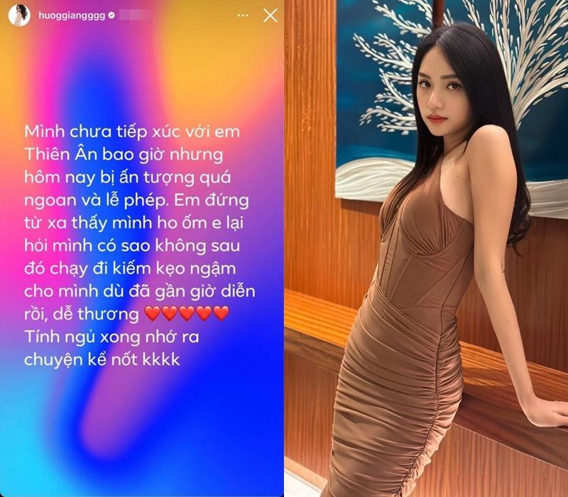 Huong Giang tiet lo tinh cach that cua hoa hau Thien An