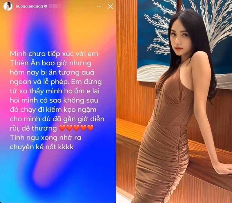 Huong Giang tiet lo tinh cach that cua hoa hau Thien An