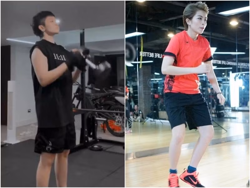 7 năm trước, Gil Lê đến phòng gym thì cũng chỉ chọn các bài nhẹ nhàng vì mới làm quen với tập luyện. Còn hiện tại thì các mức tạ nặng hơn đã thân thuộc hẳn.