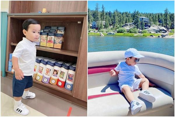 ax được mẹ cho ăn mặc rất sành điệu, tương lai sẽ là một thiếu gia đình đám cho mà xem.