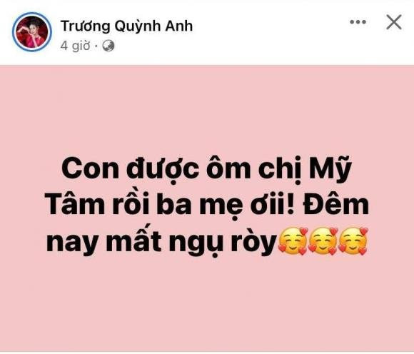 Trương Quỳnh Anh xúc động đến mất ngủ khi được ôm Mỹ Tâm Truong Quynh Anh xuc dong den mat ngu khi duoc om My Tam