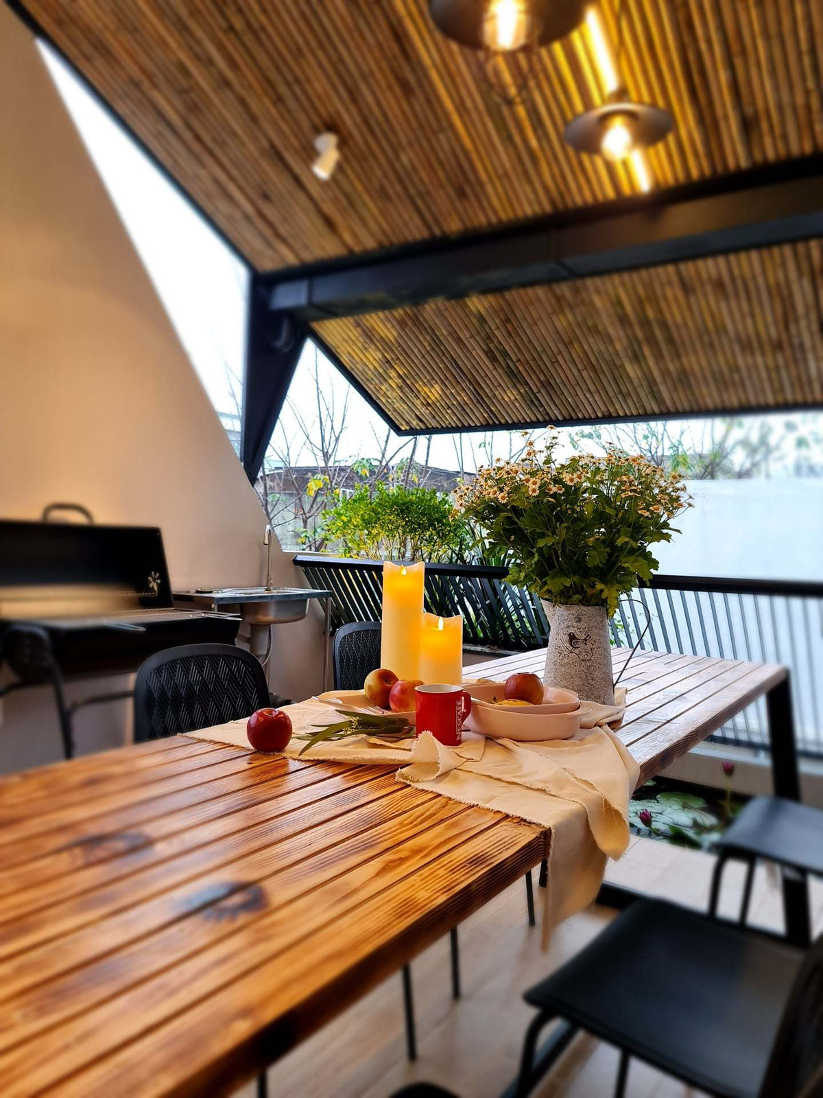 'Ao' nuoi ca, trong hoa sung tren san thuong ngoi nha pho-Hinh-20