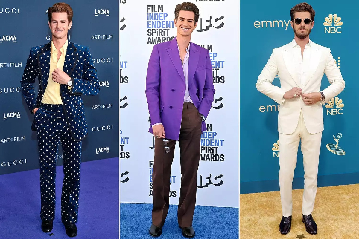 Andrew Garfield, sao nam duy nhất trong danh sách ngôi sao mặc đẹp, ghi điểm với bộ sưu tập suit cách điệu, đủ màu sắc. Không chỉ đánh dấu sự trở lại thành công trên màn ảnh, 2022 còn là năm tài tử Spider-Man nâng tầm thương hiệu cá nhân với công thức phối đồ thông minh. Stylist của Garfield là Warren Alfie Baker chia sẻ: "Anh ấy là phiên bản hiện đại của phong cách nam tính thời thập niên 1970".