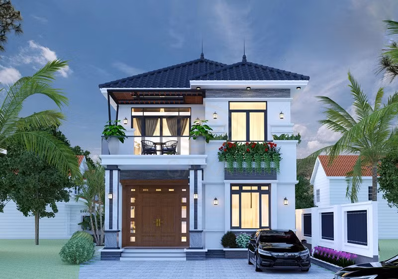 Mau nha 2 tang nong thon 500 trieu