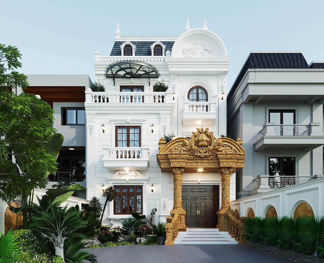 Me dam nhung mau biet thu tan co dien 2 tang