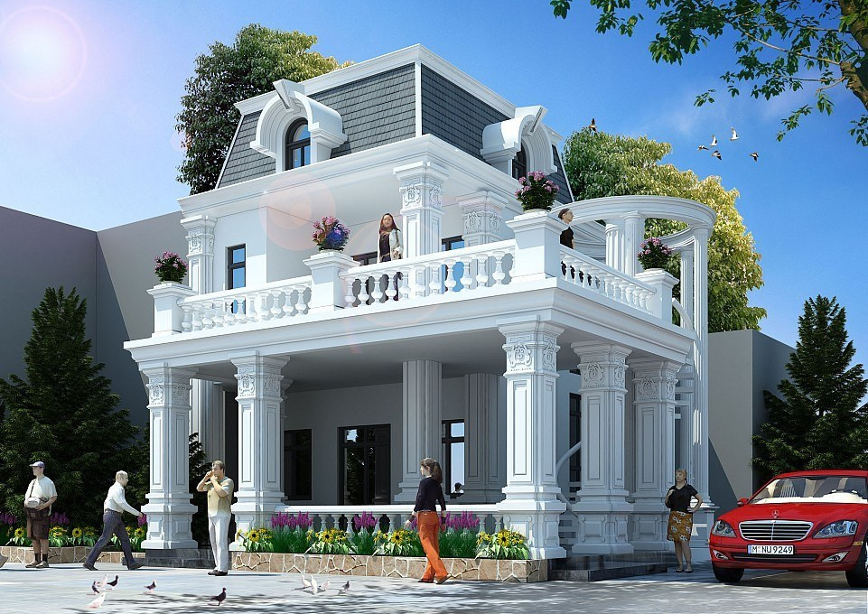 Me dam nhung mau biet thu tan co dien 2 tang-Hinh-7