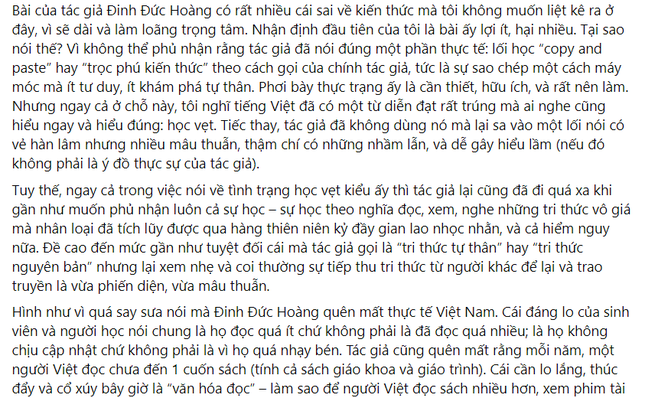 Tranh cai bai phat bieu ve 