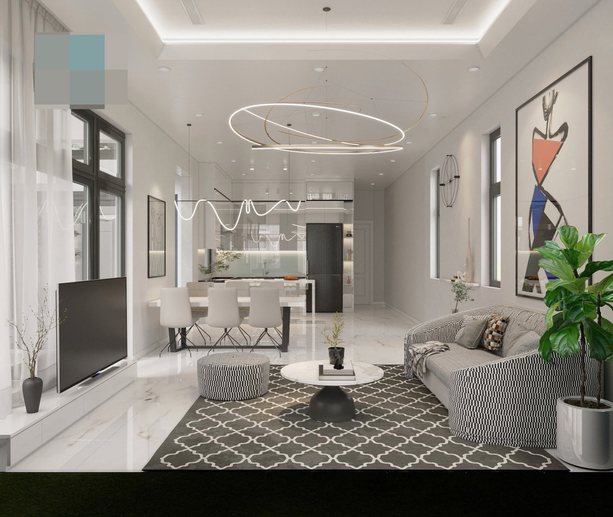 Nha 2 tang hien dai thiet ke khong gian mo-Hinh-3