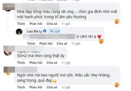 Bài đăng của Lưu Đê Ly nhận về sự quan tâm lớn. Rất nhiều bình luận ngợi khen nhà đẹp, là ước mơ của biết bao người.