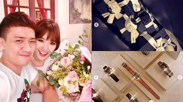 Trấn Thành là ông chồng rất tâm lý, trong những dịp đặc biệt chẳng khi nào thiếu quà cho vợ.