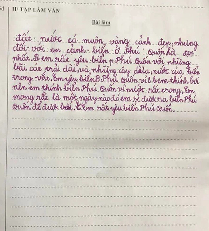 Làm văn tả địa danh yêu thích, học trò khiến netizen hoang mang Lam van ta dia danh yeu thich, hoc tro khien netizen hoang mang