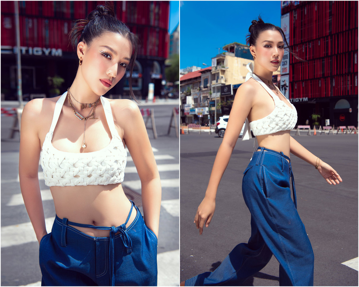 MC Hoang Oanh bat ngo lot xac, khoe body muot mat-Hinh-2