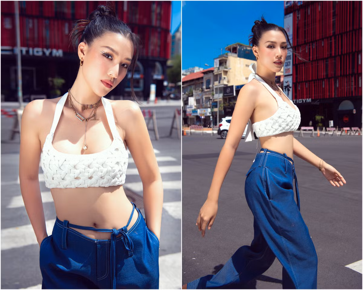 MC Hoang Oanh bat ngo lot xac, khoe body muot mat-Hinh-2