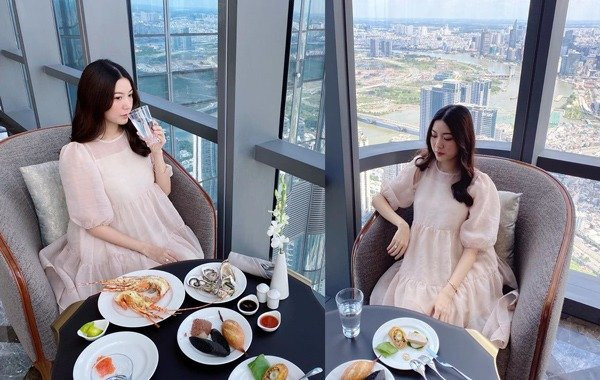 Á hậu Thuý Vân cũng chia sẻ loạt ảnh diện váy oversize màu kem nữ tính, vẫn rất cuốn hút dù không hề hở da thịt.