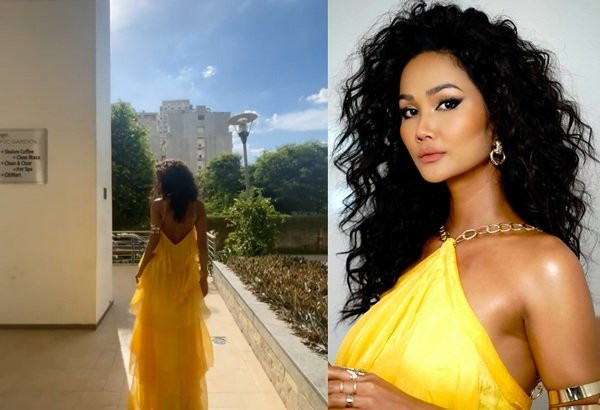 Đâu chỉ có Kỳ Duyên, H'Hen Niê cũng hết sức toả nắng theo đúng tinh thần của mùa hè. Người đẹp Ê Đê cũng chọn một thiết kế váy cổ kiểu yếm, hở lưng với thân bồng bềnh tạo cảm giác quyến rũ.